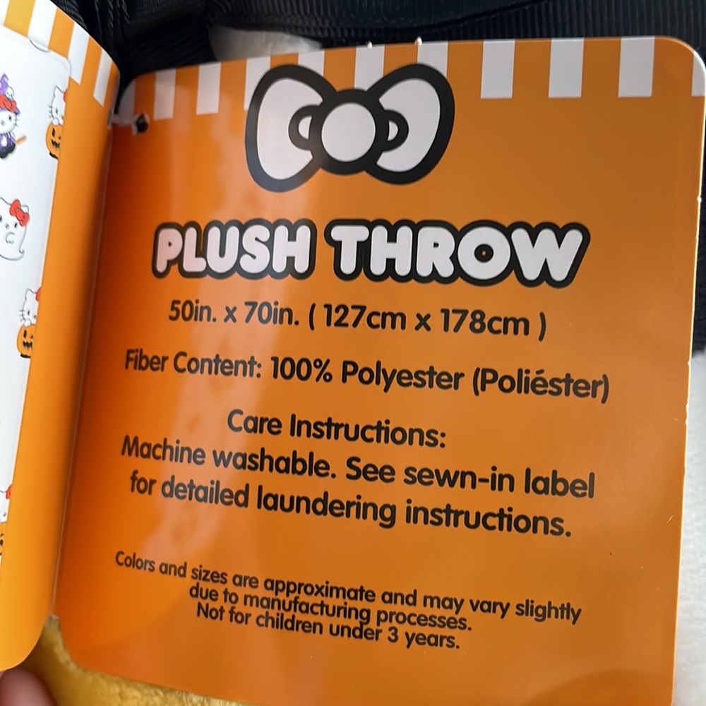 Hello Kitty Plush Throw Halloween Print - Picture 4 of 6